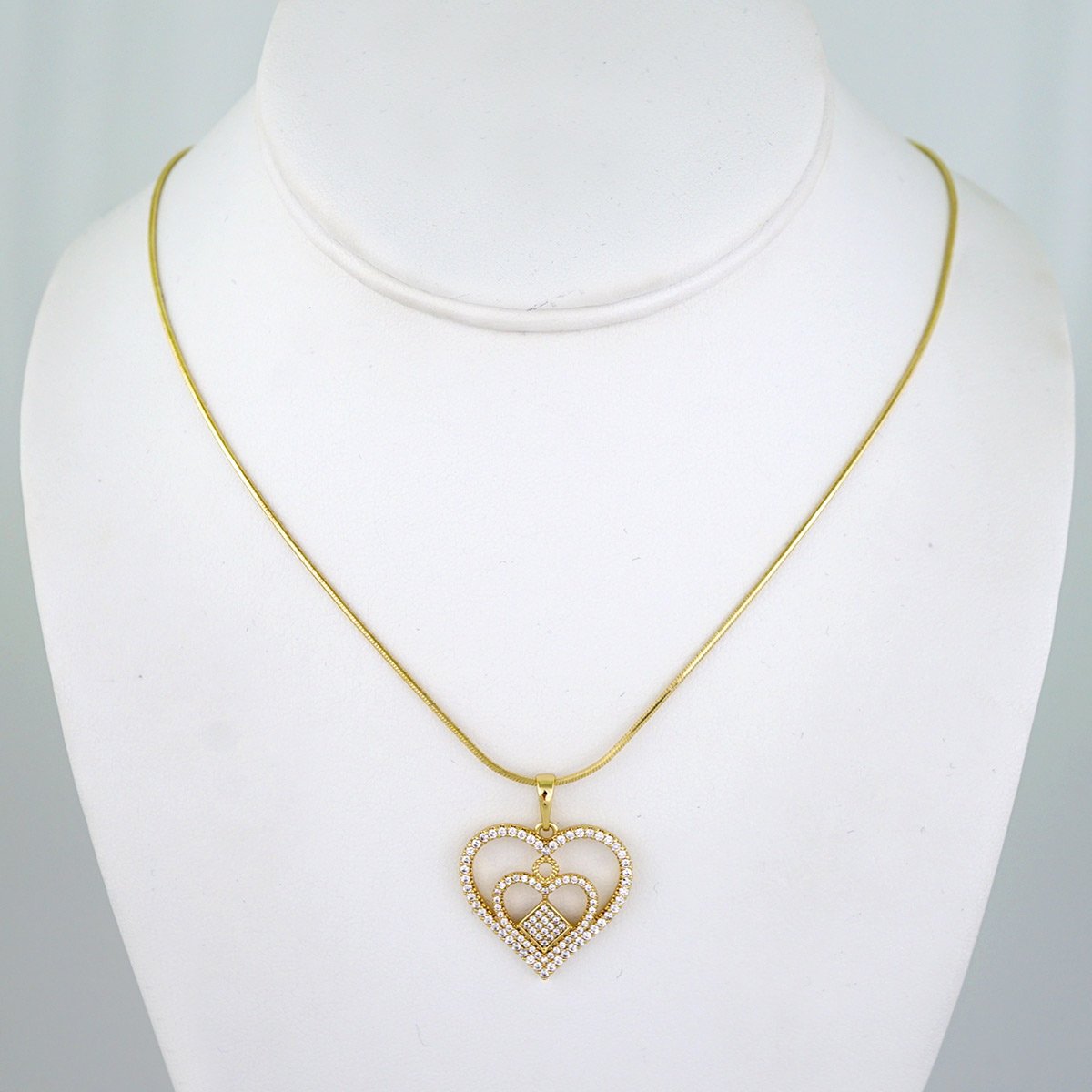 Cadenas & Colgantes/ Chain W/Pendants / 14K Real Color/ Zircon Stone/ 45cm// SET1133