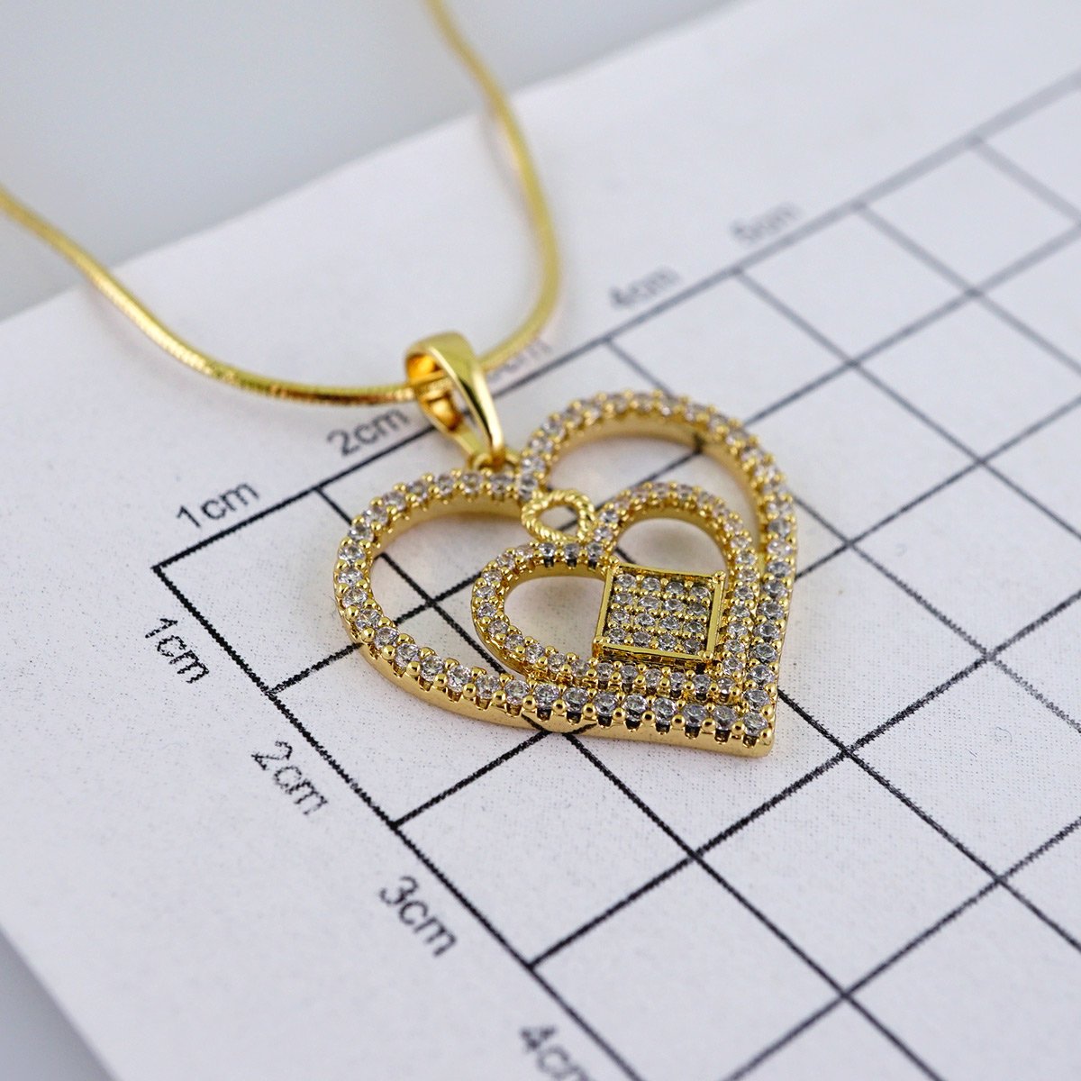 Cadenas & Colgantes/ Chain W/Pendants / 14K Real Color/ Zircon Stone/ 45cm// SET1133 - Image 3