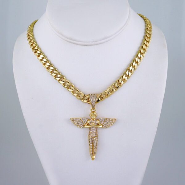 Cadenas & Colgantes/ Chain Men/Pendants/  Zircon Stone/  14K Real Color/  8mm x60cm// SET1139