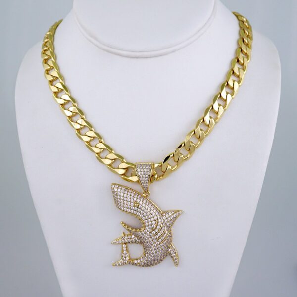 Cadenas & Colgantes/ Chain Men/Pendants/  Zircon Stone/  14K Real Color/  10mm x60cm// SET1145