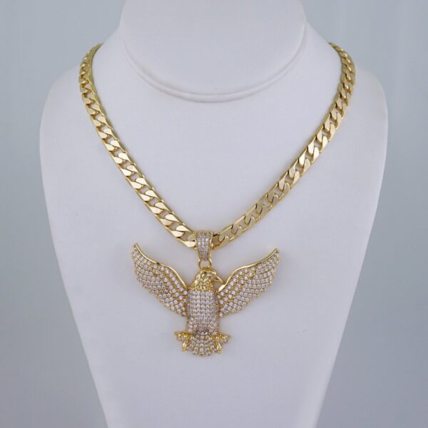 Cadenas & Colgantes/ Chain Men/Pendants/  Zircon Stone/  14K Real Color/  8mm x60cm// SET1146