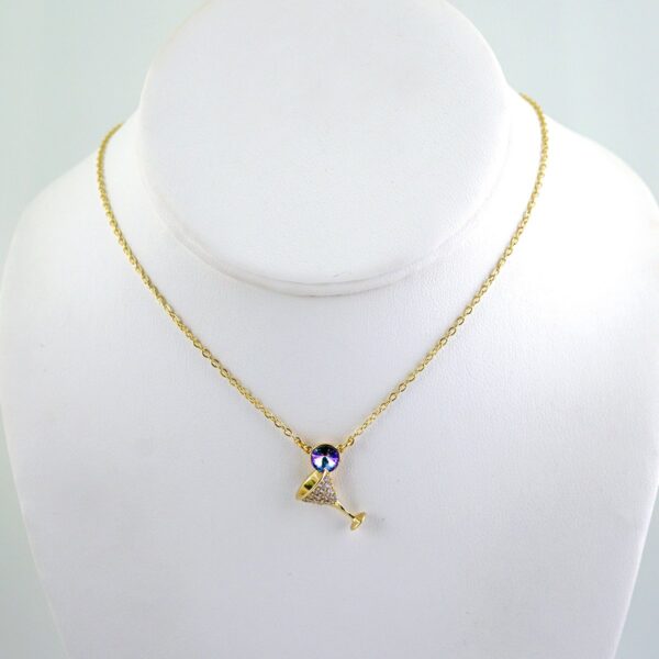 Cadenas & Colgantes/ Chain W/Pendants / 14K Real Color/ Zircon Stone/ 2mmx45cm// SET1154