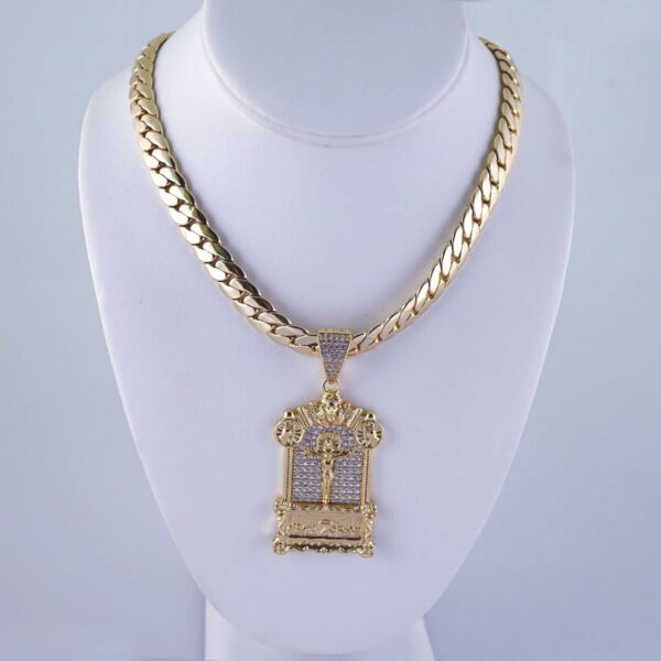 Cadenas & Colgantes/ Chain Men/Pendants/  Zircon Stone/  14K Real Color/  10mm x60cm// SET1155