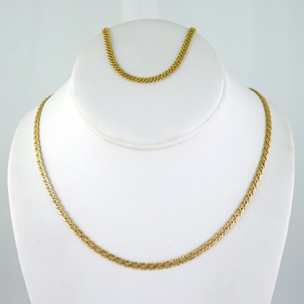 Gargantilla & Pulsera / Choker W/ Bracelet/  14K Real Color/  Plain/  4mmx45cm// SET1158
