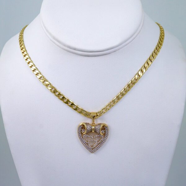 Cadenas & Colgantes/ Chain W/Pendants /  14K Real Color/  Zircon Stone/  6mmx45cm// SET1166