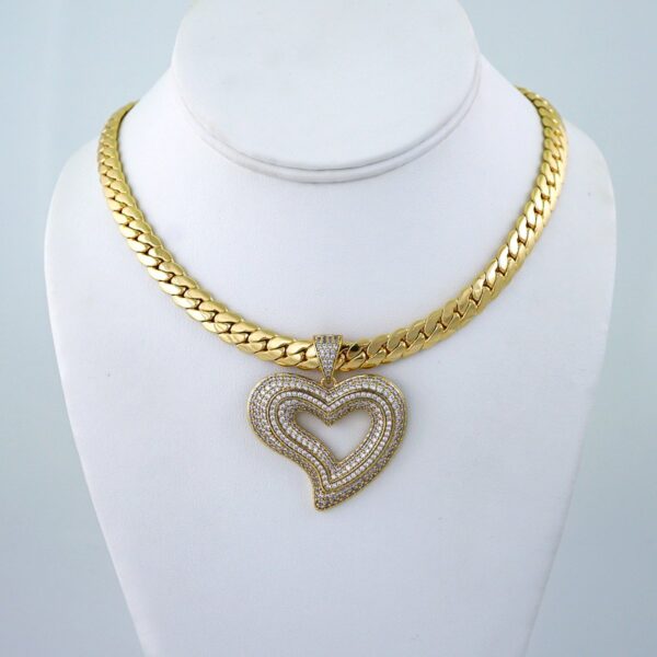 Gargantilla & Colgantes / Choker W/ Pendants/ 14K Real Color/ Zircon Stone/ 8mmx45cm// SET1183