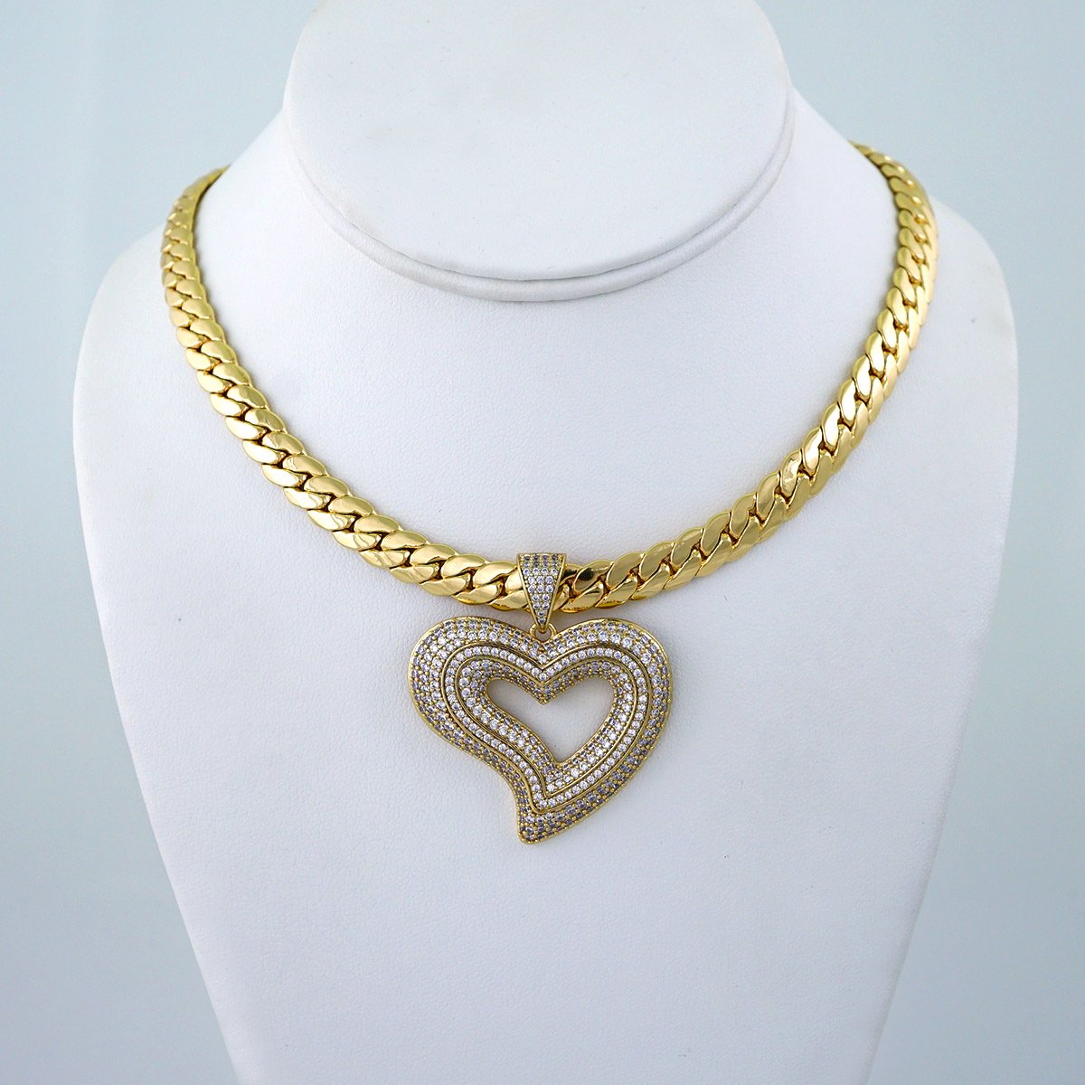Gargantilla & Colgantes / Choker W/ Pendants/ 14K Real Color/ Zircon Stone/ 8mmx45cm// SET1183