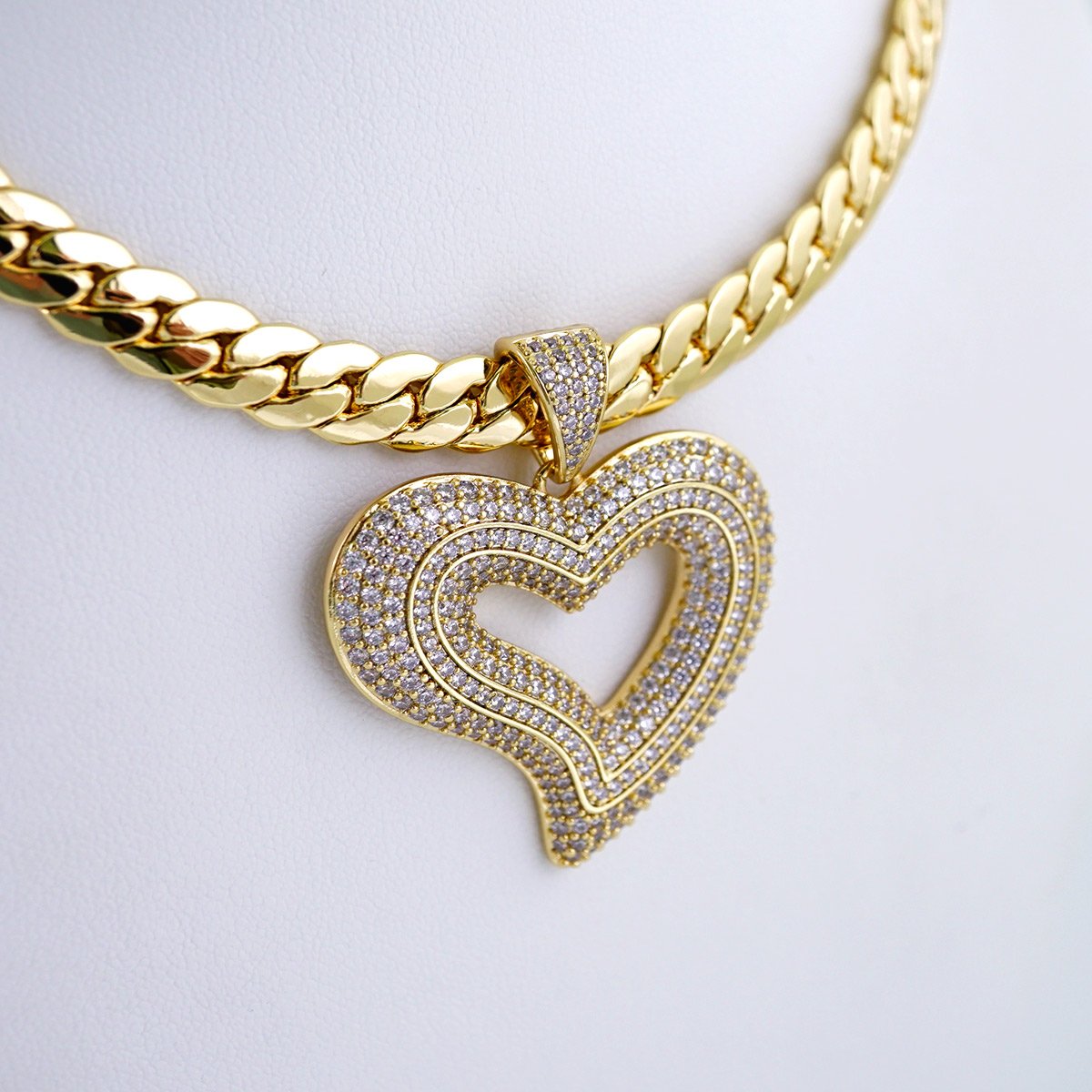Gargantilla & Colgantes / Choker W/ Pendants/ 14K Real Color/ Zircon Stone/ 8mmx45cm// SET1183 - Image 2