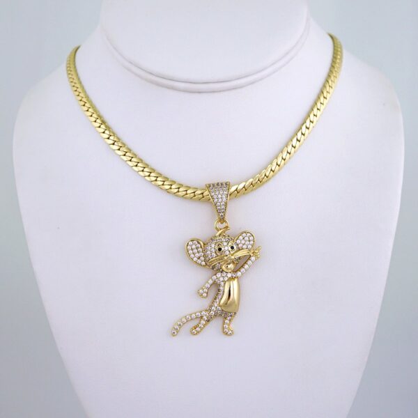 Gargantilla & Colgantes / Choker W/ Pendants/ 14K Real Color/ Zircon Stone/ 5mmx45cm// SET1187