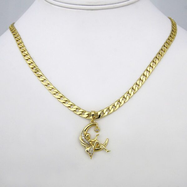 Cadenas & Colgantes/ Chain W/  Pendants/  14K Real Color/  Zircon Stone/  4mm x 45cm// SET119