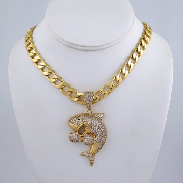 Cadenas & Colgantes/ Chain Men/Pendants/ Zircon Stone/ 14K Real Color/ 10mm x60cm// SET1201