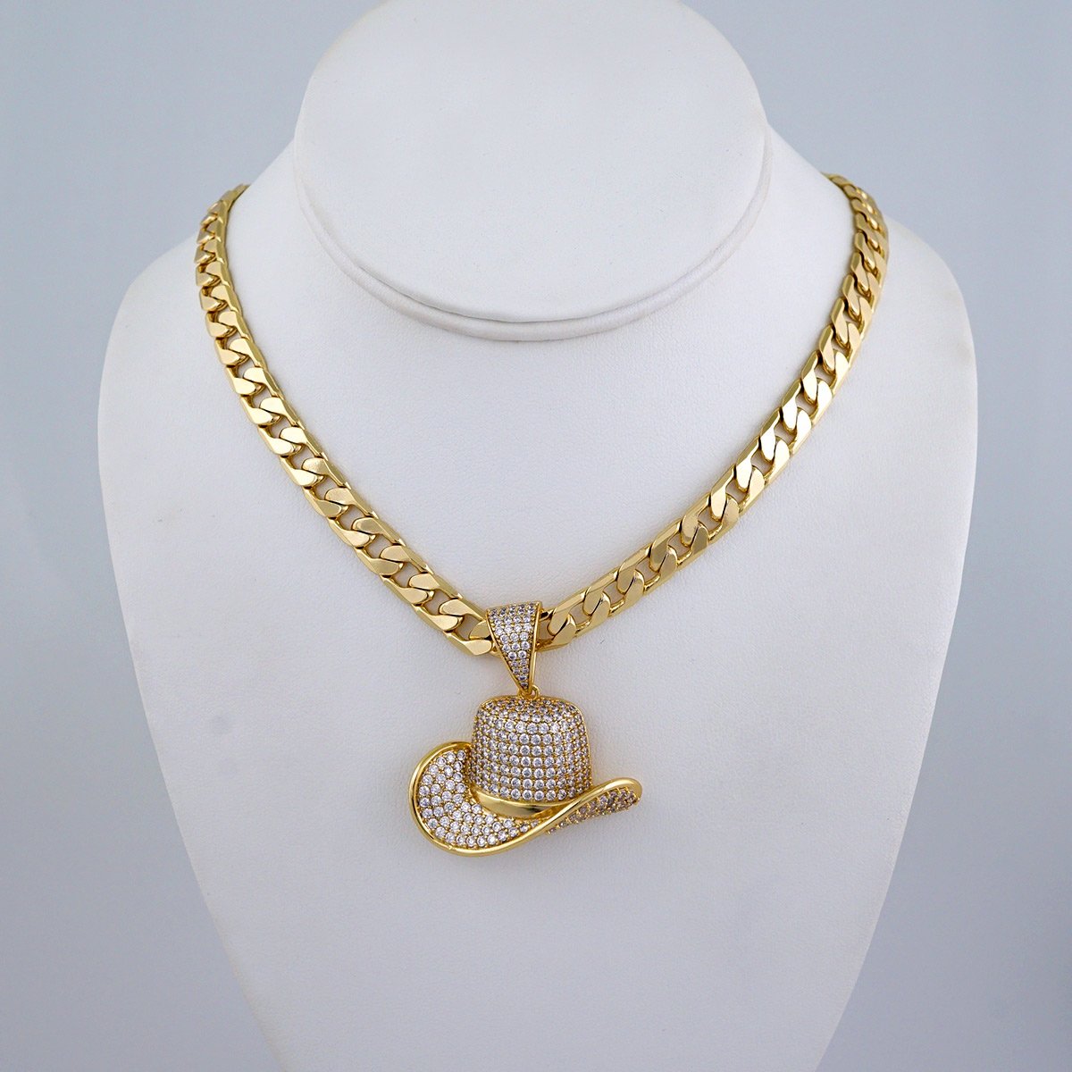 Cadenas & Colgantes/ Chain Men/Pendants/ Zircon Stone/ 14K Real Color/ 8mm x60cm// SET1202