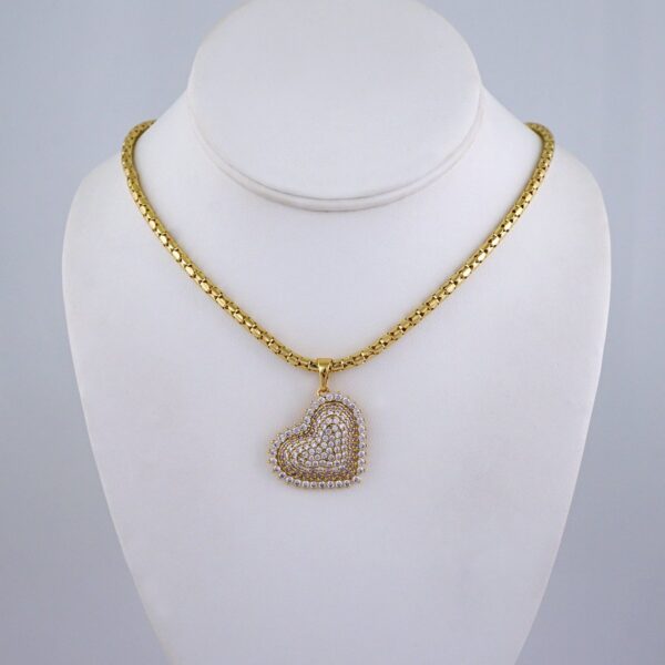 Gargantilla & Colgantes / Choker W/ Pendants/ 14K Real Color/ Zircon Stone/ 4mmx45cm// SET1206