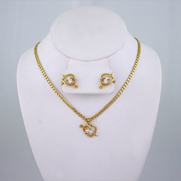 Cadenas & Colgantes & Earrings/ Chain W/Pendants / 14K Real Color/ Zircon Stone/ 3mmx45cm// SET1214