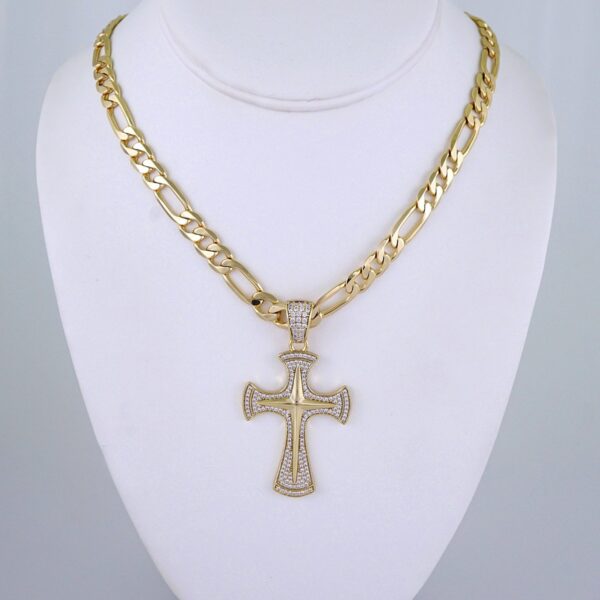Cadenas & Colgantes/ Chain Men/Pendants/ Zircon Stone/ 14K Real Color/ 8mm x60cm// SET1228