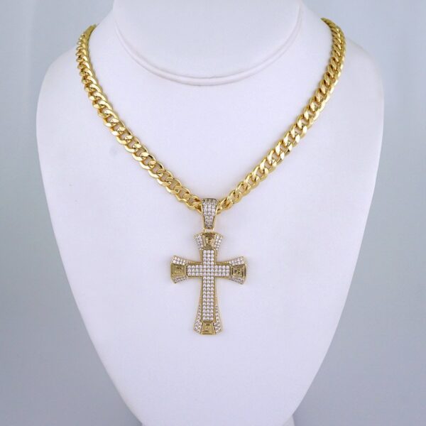Cadenas & Colgantes/ Chain Men/Pendants/ Zircon Stone/ 14K Real Color/ 8mm x60cm// SET1229