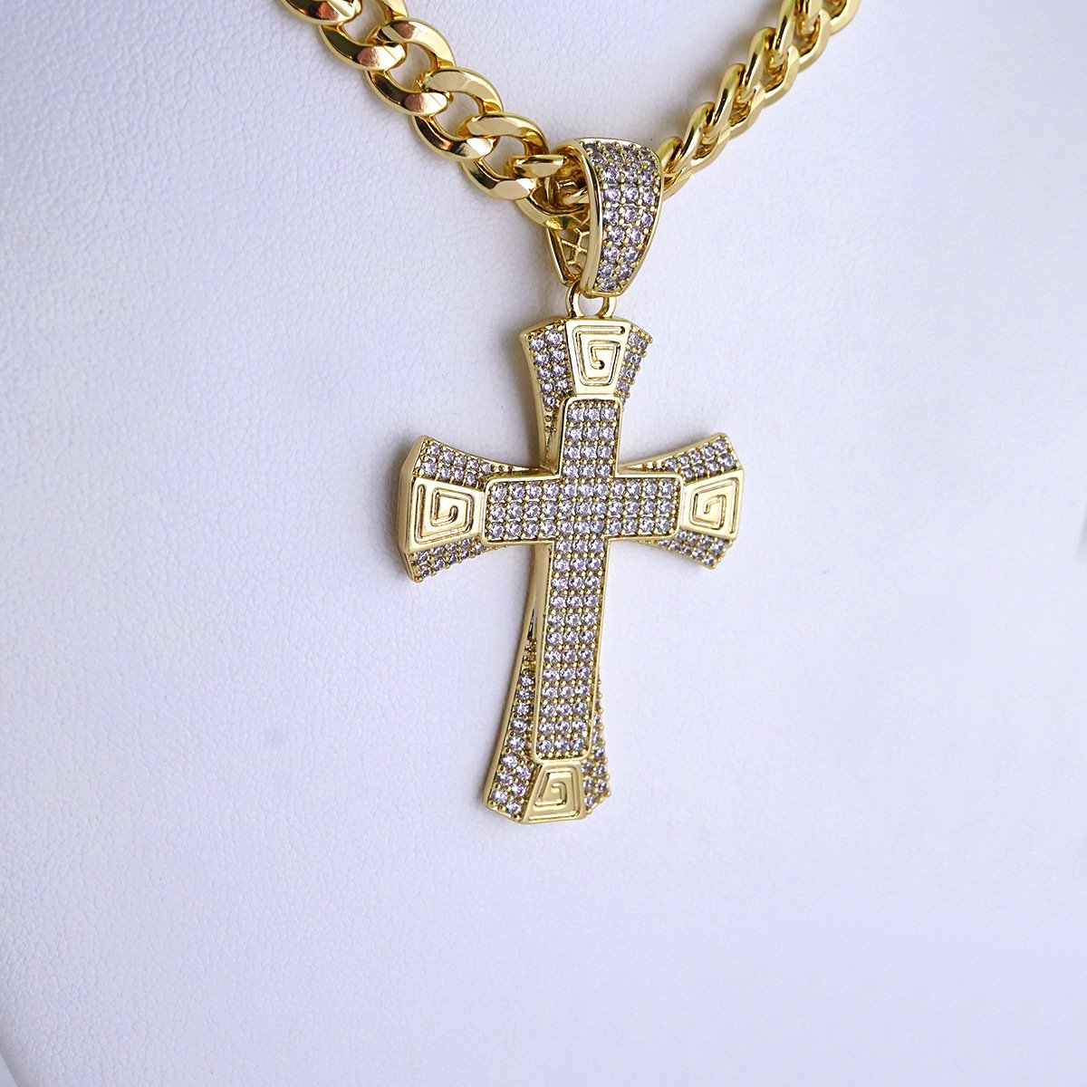 Cadenas & Colgantes/ Chain Men/Pendants/ Zircon Stone/ 14K Real Color/ 8mm x60cm// SET1229 - Image 2