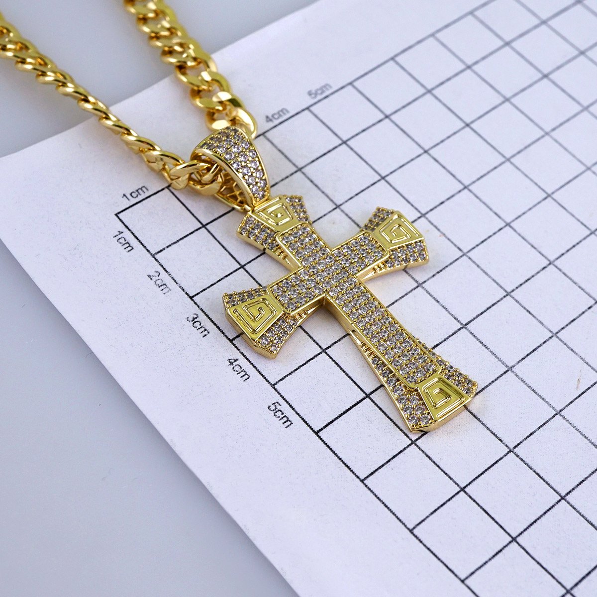 Cadenas & Colgantes/ Chain Men/Pendants/ Zircon Stone/ 14K Real Color/ 8mm x60cm// SET1229 - Image 3