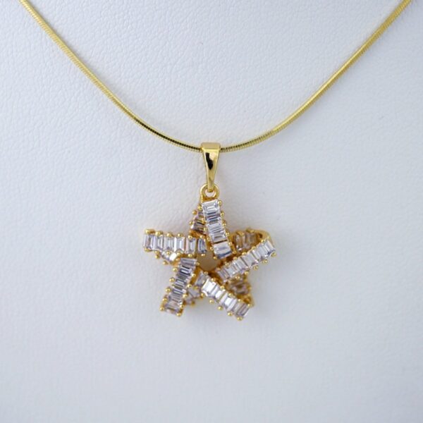 Cadenas & Colgantes/ Chain W/Pendants /14K Real Color/Zircon Stone/ 2mmx45cm// SET1244