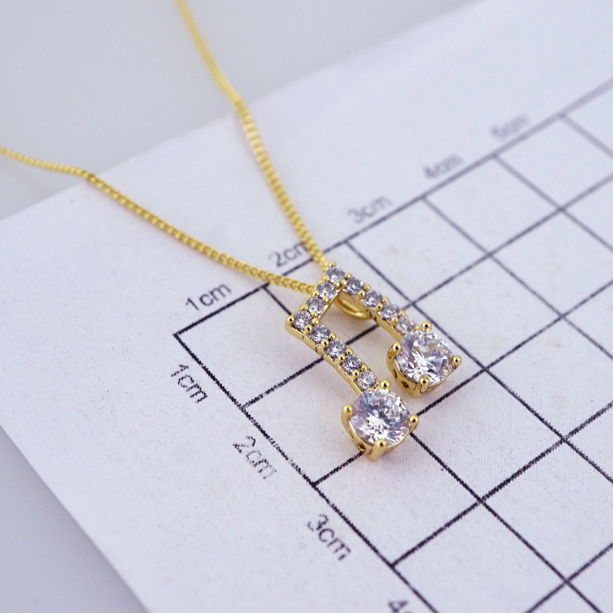 Cadenas & Colgantes/ Chain/Pendants/ Zircon Stone/ 14K Real Color/ 2mmx45cm// SET1250 - Image 3