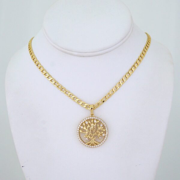 Cadenas & Colgantes/ Chain/Pendants/ Zircon Stone/ 14K Real Color/ 4mmx45cm// SET1283