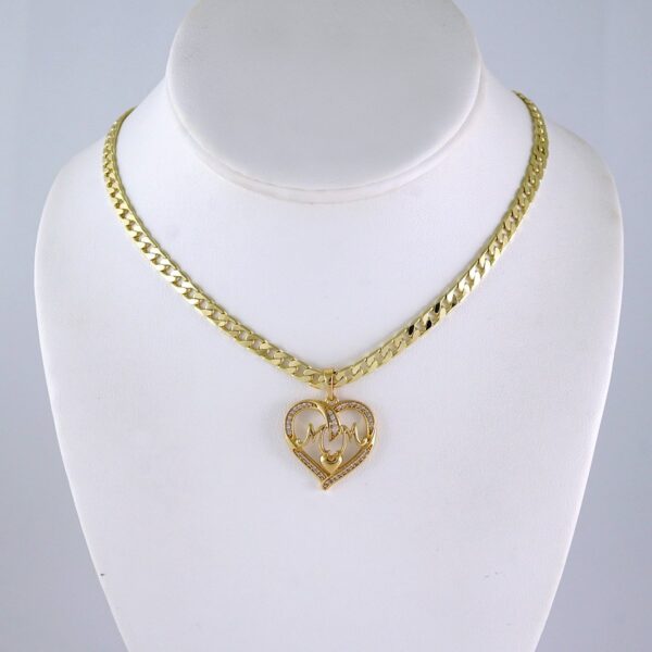 SET1339 Gargantilla & Colgantes / Choker W/ Pendants/ 14K Real Color/Zircon Stone/5mm x 45cm