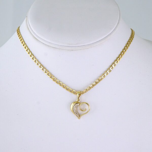 SET1354 Cadenas & Colgantes/ Chain/ Pendants/Zircon Stone /14K Real Color/ 3mmX45cm