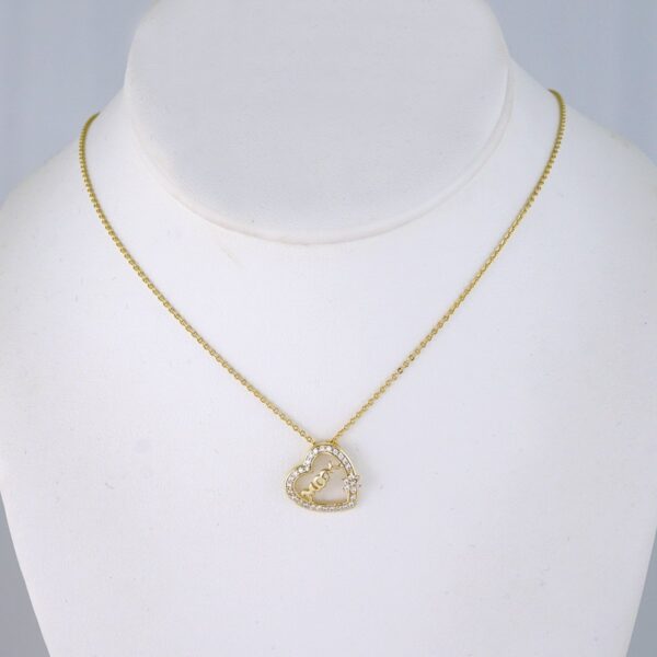 SET1368  Cadenas & Colgantes - Chain & Pendants - White Zircon Stone - 14K Real Color