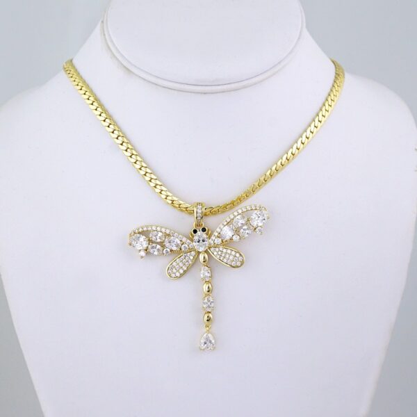 SET1382 Cadenas & Colgantes - Chain & Pendants - White Zircon Stone - 14K Real Color / 5mmX50cm