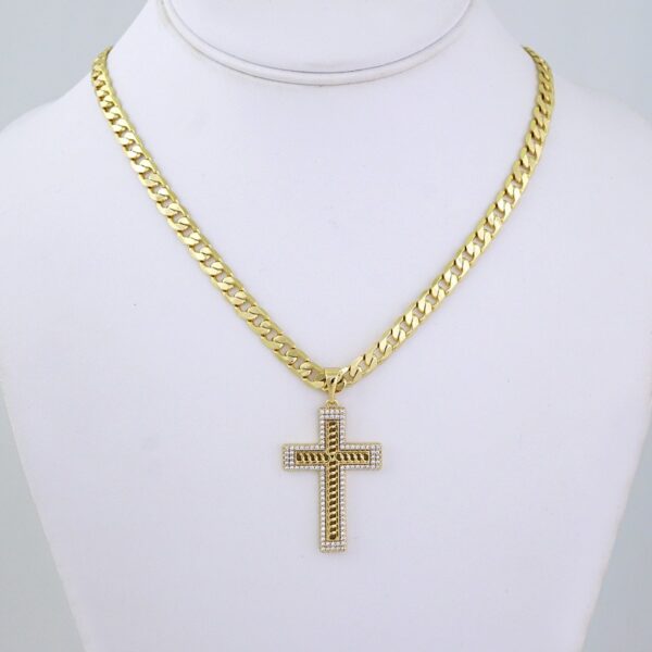SET1387 Cadenas & Colgantes - Chain & Pendants -Zircon Stone - 14K Real Color / 5mmX60cm