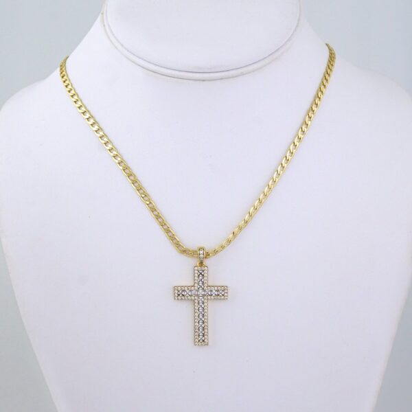SET1388 Cadenas & Colgantes - Chain & Pendants -Zircon Stone - 14K Real Color / 4mmX60cm