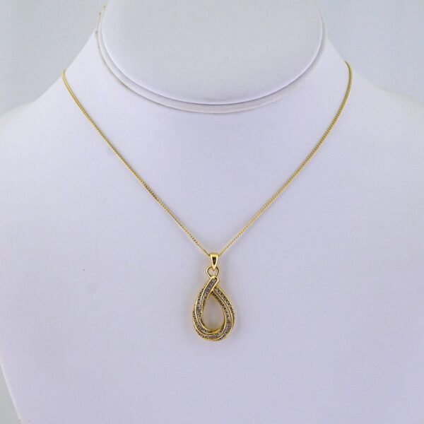 SET1395 Cadenas & Colgantes/ Chain/ Pendants/Zircon Stone /14K Real Color/ 2mmX45cm