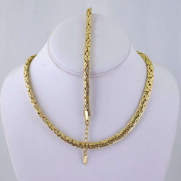 SET1397 Gargantilla & Pulsera / Choker W/ Bracelet/ 14K Real Color/ Plain/ 6mm x 45cm/
