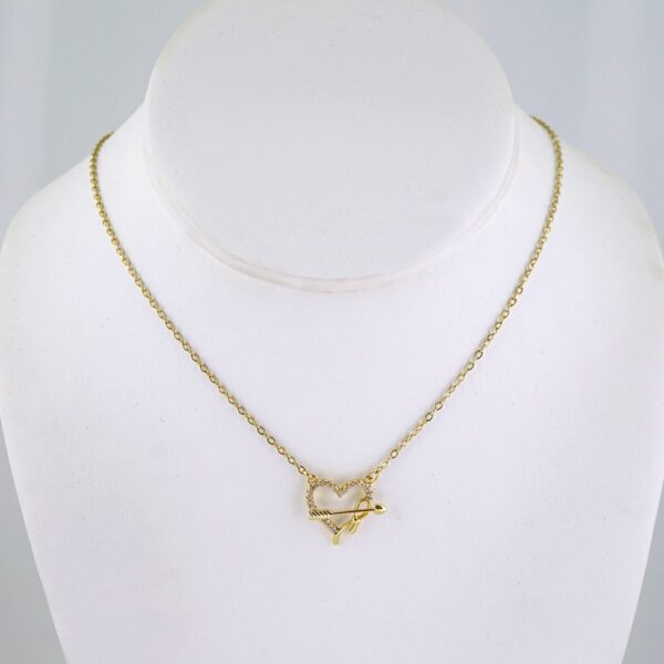 SET1406 Chain & Colgantes- Choker W/ Pendants- 14K Real Color- Zircon Stone- 2mm x45cm
