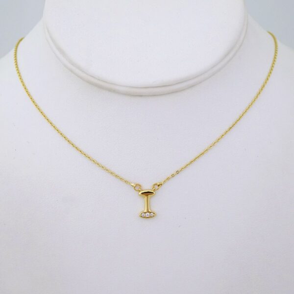 SET1414 Cadenas & Colgantes/ Chain W/Pendants/ Letter  " i " 14K Real Color/ Zircon Stone