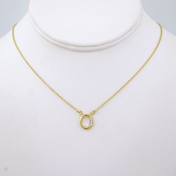 SET1417 Cadenas & Colgantes/ Chain W/Pendants/ Letter  " O " 14K Real Color/ Zircon Stone