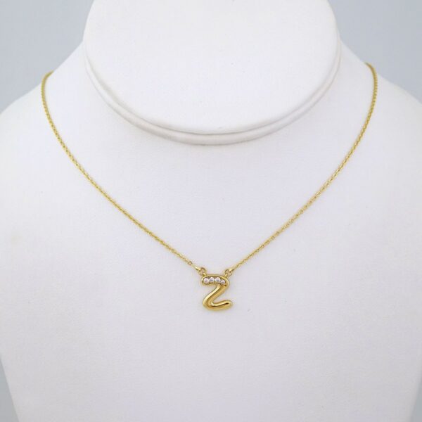 SET1421 Cadenas & Colgantes/ Chain W/Pendants/ Letter  "Z" 14K Real Color/ Zircon Stone