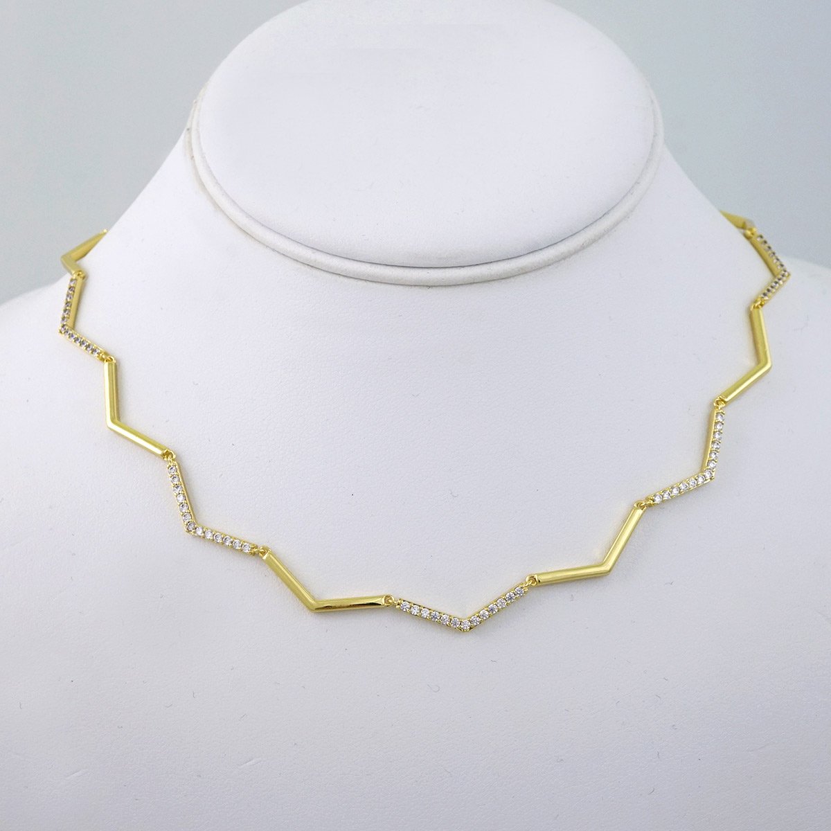 SET1432 Cadenas - Chain - Zircon Stone - 14K Real Color - Stainless Steel