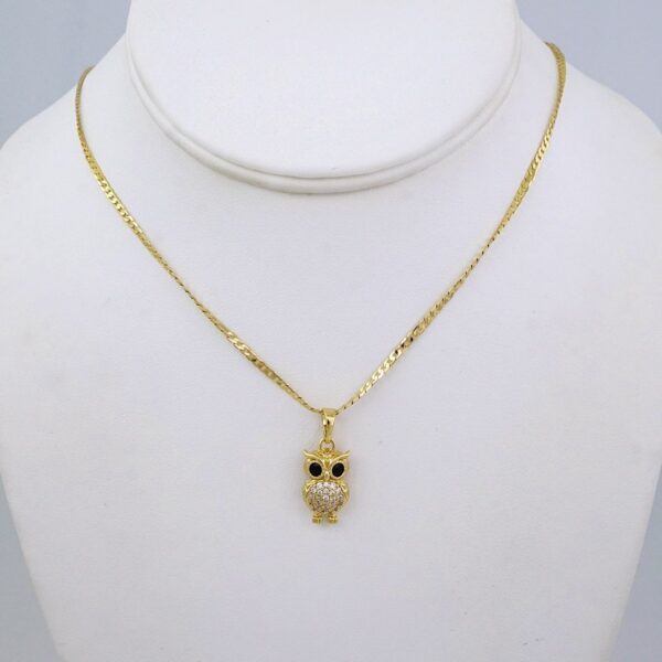 SET1440 Chain & Colgantes- Choker W/ Pendants- 14K Real Color- Zircon Stone- 2mmX45cm