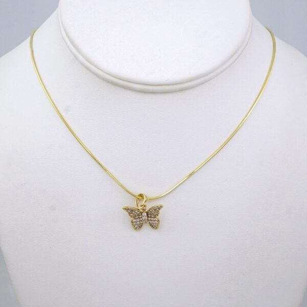 SET1442 Chain /Colgantes- Choker W/ Pendants- 14K Real Color- Zircon Stone- 2mmX45cm