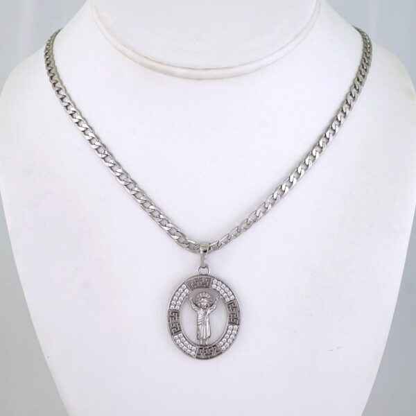 SET1451  Cadenas & Colgantes/ Chain &  Pendants/  Zircon Stone// Silver Color/ 3mmX50cm
