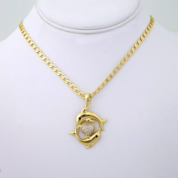 SET1460 Cadenas & Colgantes - Chain - Pendants - Zircon Stone - 14K Real Color - 5mmX50cm