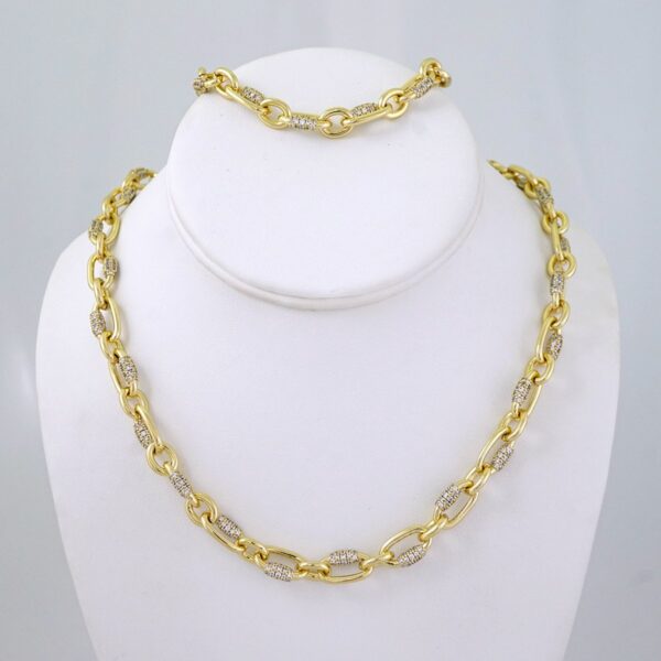SET1466 Gargantilla - Pulseras - Choker - Bracelet - 14K Real Color - Zircon Stone