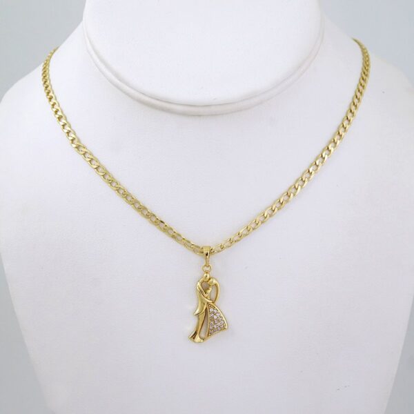 SET1469 Chain & Colgantes- Choker W - Pendants- 14K Real Color - Zircon Stone - 3mm x45cm