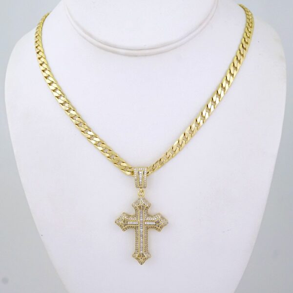 SET1472 Chain & Colgantes- Choker W - Pendants- 14K Real Color - Zircon Stone - 6mm x60cm