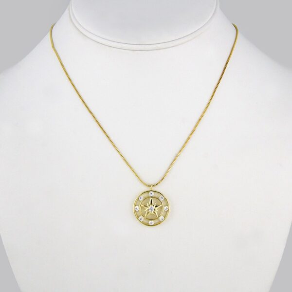 Cadenas & Colgantes/ Chain W/  Pendants/ 14K Real Color/  Zircon Stone// SET149