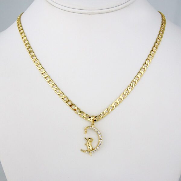 Cadenas & Colgantes/ Chain W/ Pendants/  14K Real Color/  Zircon Stone/ 4mm x 45cm// SET176