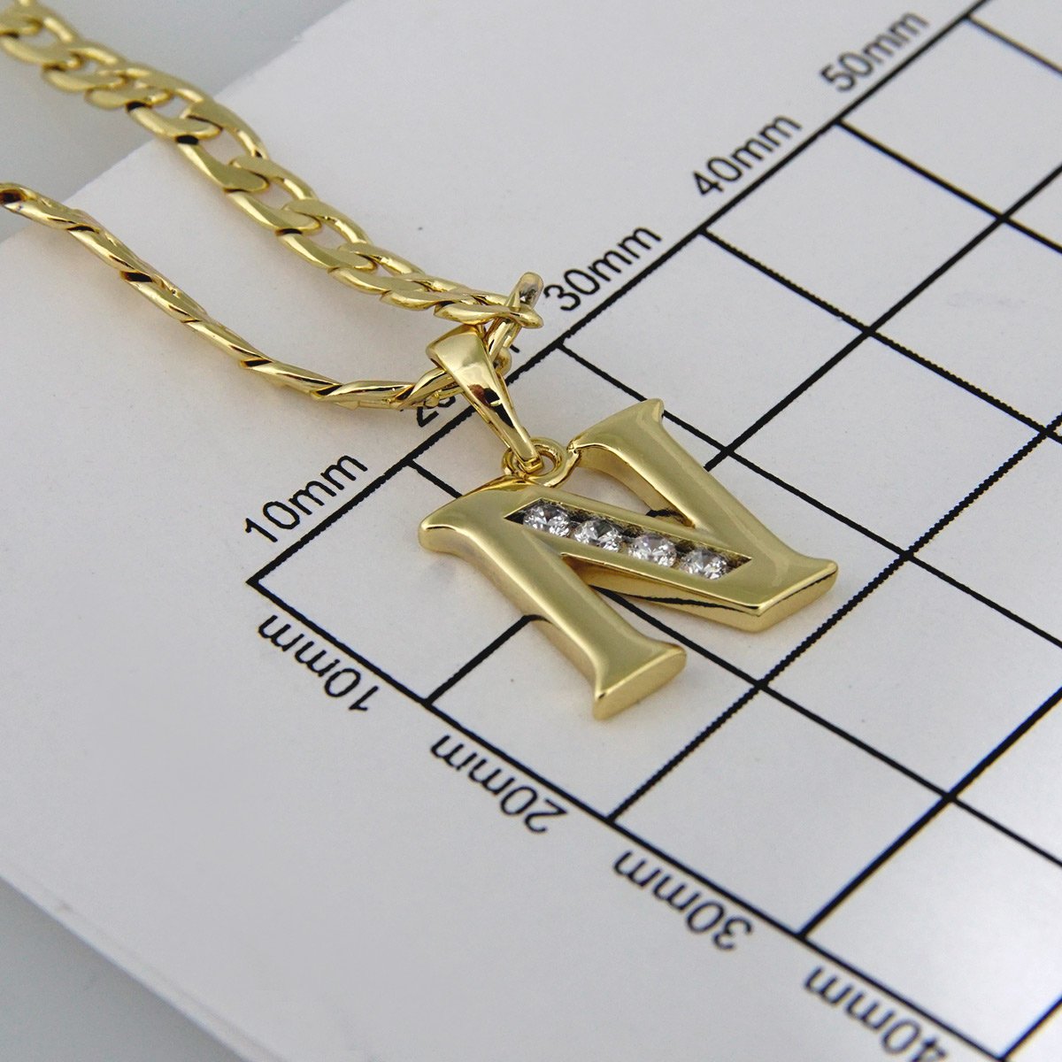 Cadenas & Colgantes/Chain W/Pendants / 14K Real Color/ Zircon Stone/ 3mm x 45cm// SET190 - Image 4