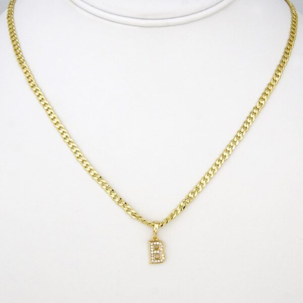 Cadenas & Colgantes/ Chain W/ Pendants   14K Real Color/  Zircon Stone/  2mm X 45cm   FREE SHIPPING OVER $50.00 DOLLAR PURCHASE///SET23