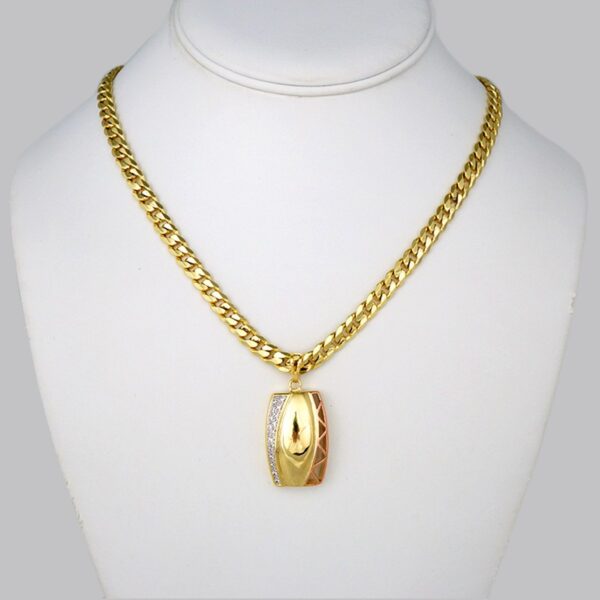 Cadenas & Colgantes/ Chain W/Pendants /14K Real Color/Zircon Stone/ 6mmx45// SET280